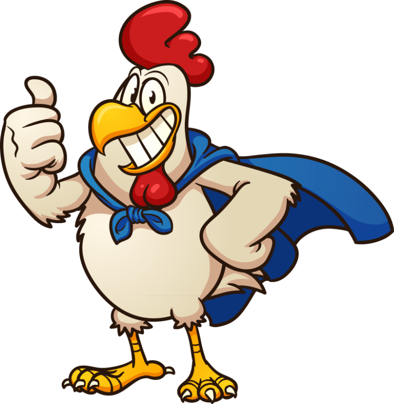 Mascote galinha da FRANGO BYTE