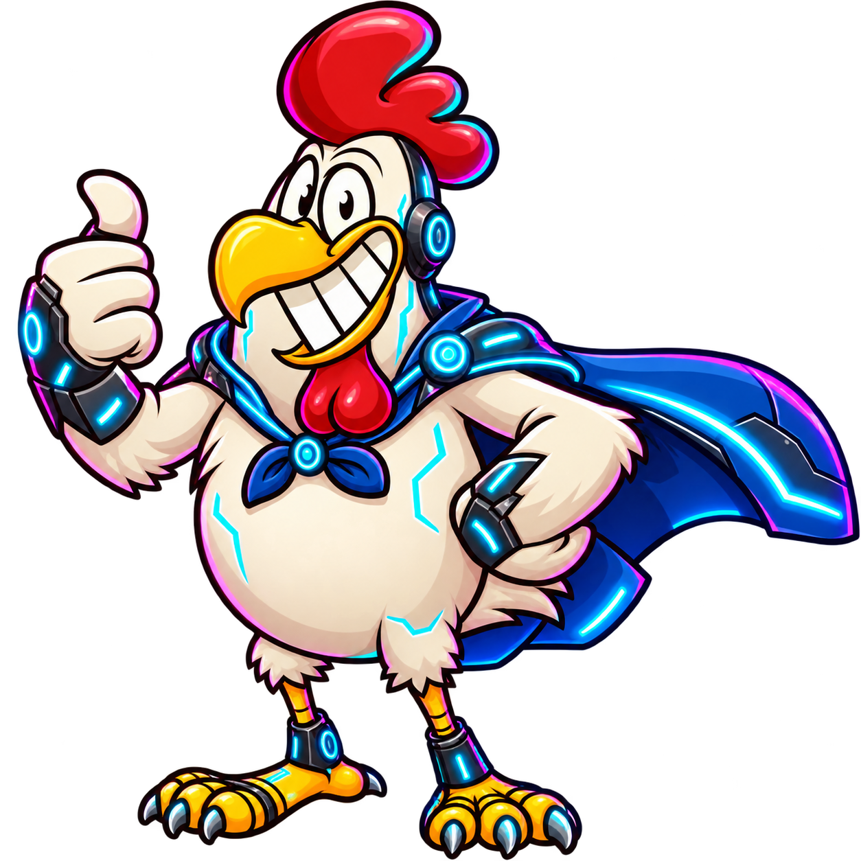 Mascote galinha da FRANGO BYTE